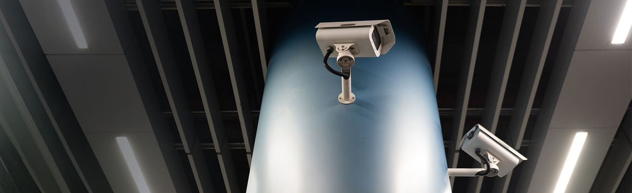 Surveillance cameras in use