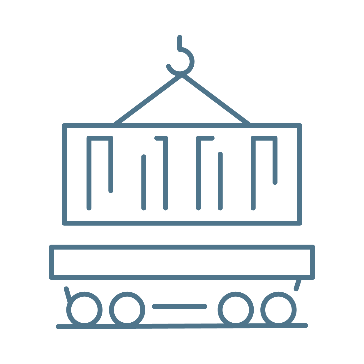 Rail supply chain services icon