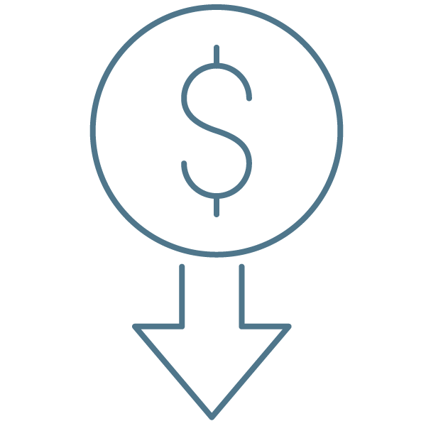 Reduce cost icon